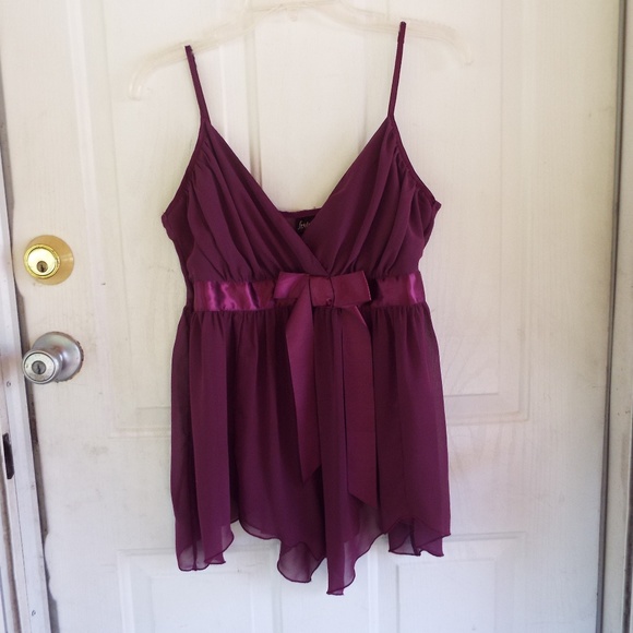 lingerie chiffon chemise L red violet - Picture 2 of 5